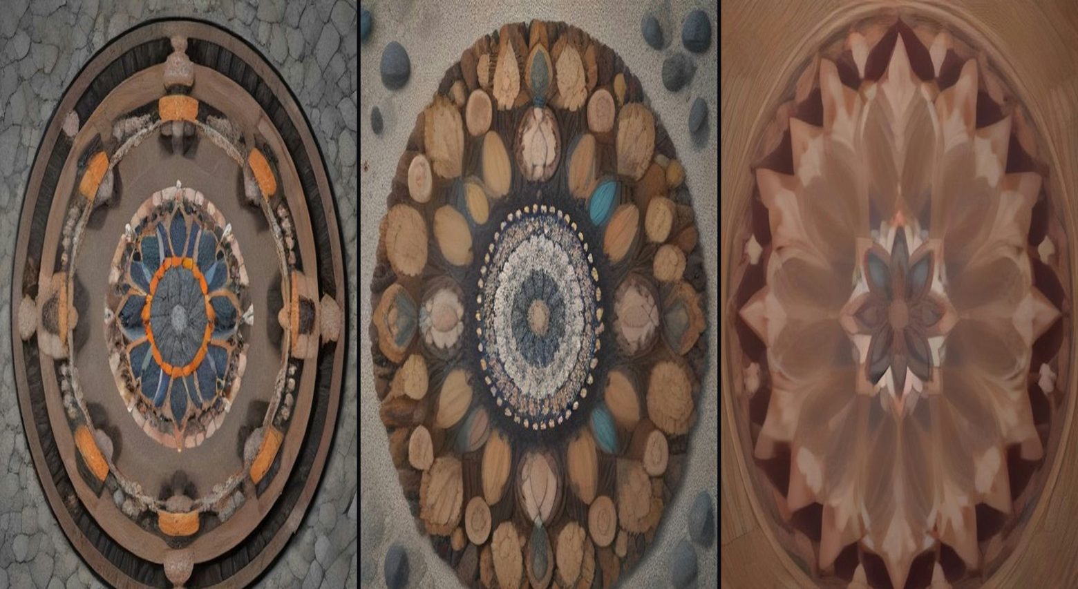 Pebble Art Bloom — 3-frame storyboard, Satisfying & ASMR AI video prompt example