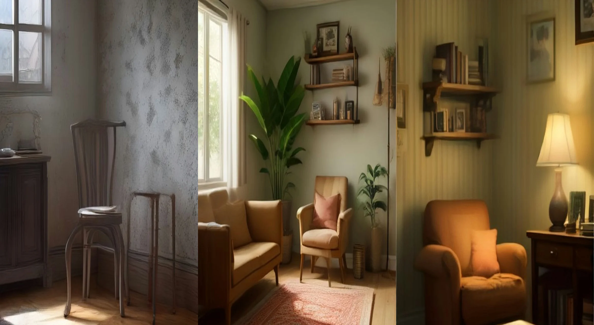The Forgotten Corner Glow-Up — 3-frame storyboard, DIY Transformations AI video prompt example